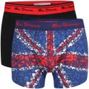 Ben Sherman Men's 2-Pack Union Jack Boxer - Multi/Black - S - Multi/Black Bild 1