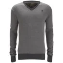 Ringspun Men's Leighton V-Neck Jumper - Grey Marl - S - Grau meliert Bild 1