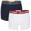 Tokyo Laundry Men's Huck 2-Pack Boxers - White/Charcoal - S - White/Charcoal Bild 1