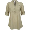 Brave Soul Women's Military Shirt - Beige - S - Beige Bild 1