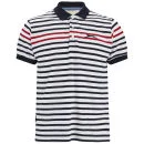 Slazenger Men's Pearce Striped Polo Shirt - White/Navy/Red - S - white/navy/red Bild 1