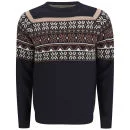 Soul Star Men's Venzy Fairisle Knit Jumper - Navy - S - Blau Bild 1