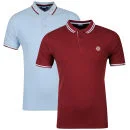 Carter Men's 2-Pack Polo Shirt - Sky/Burgundy - S - Sky/Burgundy Bild 1