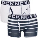 Duck and Cover Men's 2-Pack Boxers - Navy/White - S - Navy/White Bild 1