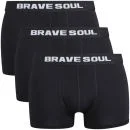 Brave Soul Männer 3er Pack Boxershorts - Schwarz - S - Schwarz Bild 1