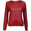 Influence Women's Honeycomb Knitted Jumper - Red - Eine Größe - Rot Bild 1