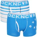 Duck and Cover Men's 2-Pack Boxers - White/Blue - S - Weiss-Blau Bild 1