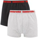 Lambretta Herren 2er-Pack Boxershorts - Schwarz/Grau - S - Schwarz/Grau Bild 1