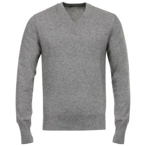 Romeo Gigli Men's V-Neck Knit - Grey - M - Grau Bild 1