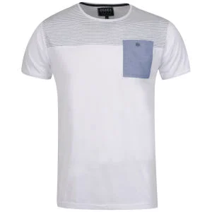 Osaka Men's Striped T-Shirt - White/Sky - S - White/Sky Bild 1