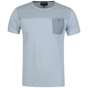 Osaka Herren Gestreift T-Shirt - Himmel/Weiss - S - Sky/White Bild 1