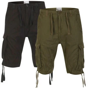 55 Soul Herrenshorts zweierpack - Schwarz/Khaki - 28 - Black/Khaki Bild 1