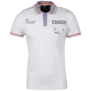Dissident Men's Contrast Tipped Polo Shirt with Pocket - White - S - Weiß Bild 1