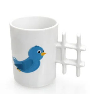 "Twitter" Tasse mit Hashtag-Henkel Bild 1