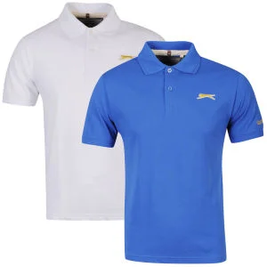Slazenger Men's 2-Pack Polos - Blue/White - S - Blau/Weiß Bild 1