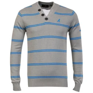 Kangol Men's Kev Buttoned V Neck Jumper - Grey - S - Grey M Bild 1