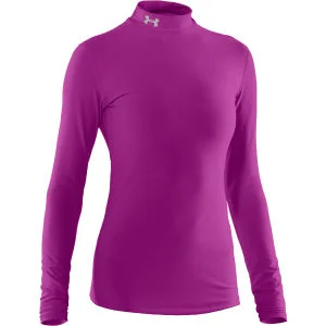 Under Armour Women's Coldgear Compression Mock Long Sleeve Top - Strobe/Silver - XS - Strobe/Silver Bild 1