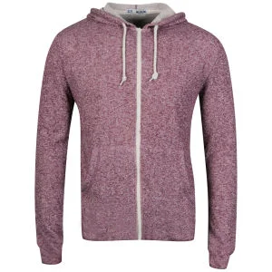 Brave Soul Men's Isaac Zip Thru Hooded Sweatshirt - Burgundy Marl - S - Bordeauxrot Bild 1