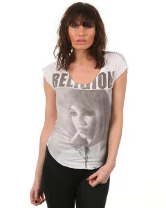 Religion Ladies Smoking Girl T-Shirt - White - XS - Weiß Bild 1