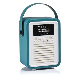 View Quest Retro Mini Bluetooth DAB+ Radio - Teal Bild 1