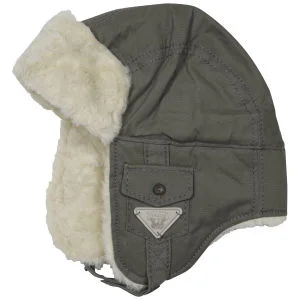 Diesel Fur Trim Canvas Trapper Hat - Eine Größe - Kaki Bild 1