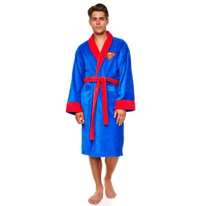 DC Comics Erwachsene Fleece Bademantel mit Superman Logo - Blau (Einheitsgröße) Bild 1