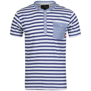 Soul Star Men's Davy Striped T-Shirt - Blue/White - S - Blau/Weiß Bild 1