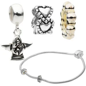 Amadora Silver Bracelet & Three Charm Set Bild 1