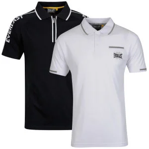 Everlast Men's 2-Pack Polo Shirt - Black Raglan Sleeve and White Tipped Polo - S - Black/White Bild 1