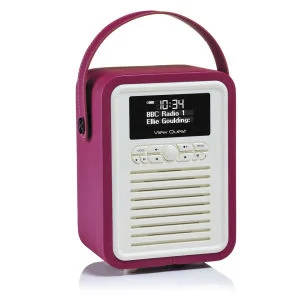 View Quest Retro Mini Bluetooth DAB+ Radio in Tiefpurpur Bild 1
