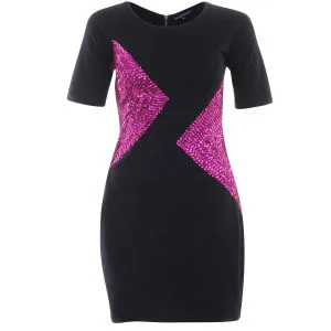 Sugarhill Boutique Rocket Kleid - Schwarz/Hot Pink - 8 - Black/HotPink Bild 1