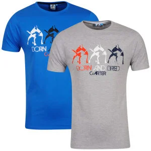 Carter Men's Samuel T-Shirt 2-Pack - Grey Marl and Cobalt - S - Grey Marl and Cobalt Bild 1