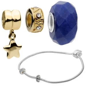 Amadora Sterling Silver Bracelet & Three Charm Set Bild 1