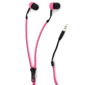 Reißverschluss Ohrhörer Pink/Schwarz Bild 1