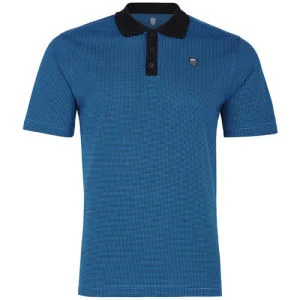 K-Swiss Herren Überprüfen Jacquard Polo-Shirt - Brilliant Blau / Schwarz - S - Brilliant Blue/Black Bild 1
