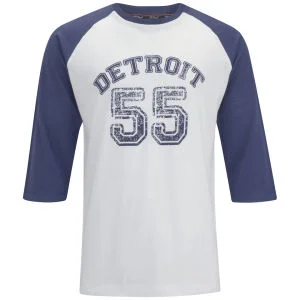 55 Soul Männer Ricky Dreiviertelärmel Detroit Raglan Top - Marineblau/Weiß - S - Navy/White Bild 1