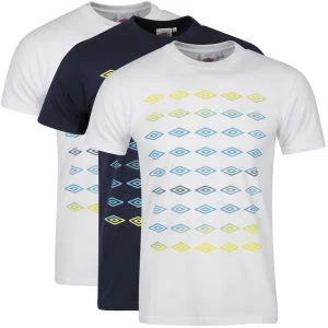 Umbro Men's 3-Pack T-Shirts - White / White / Dark Navy - S - White/White/Dark Navy Bild 1