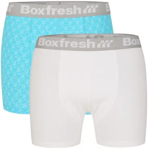 Boxfresh Men's Two Pack Boxers - Blue/White - S - Blau/Weiß Bild 1
