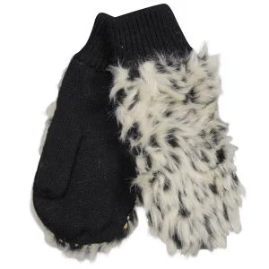 SNOW LEOPARD FAUX FUR MITTENS - Eine Größe - Beige Bild 1