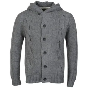 Jack & Jones Men's Cable Cardigan - Grey Marl - S - Grau meliert Bild 1