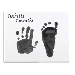 Baby Abdrücke auf Leinwand, Geschenkbox Bild 1