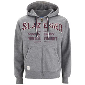 Slazenger Men's St. John Zip Thru Applique Hoody - Dark Grey Marl - S - Dark Grey Marl Bild 1