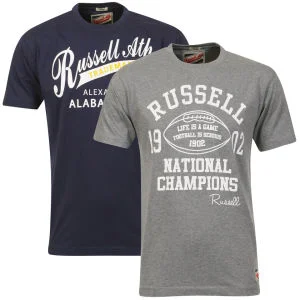 Russell Athletic Men's 2-Pack Hawley & Wyles T-Shirt - Grey/Navy - S Bild 1