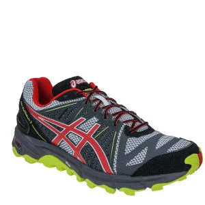 Asics Herren Gel Fuji Trabuco 2 Laufschuhe - Grau/Feuer Rot/Grün - 7 - Grey/Fire Red/Lime Bild 1