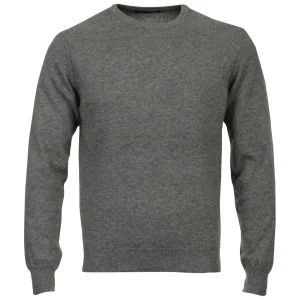 Romeo Gigli Men's Italian Crew Neck Cashmere Jumper - Grey - M - Grau Bild 1