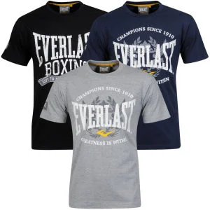 Everlast Men's 3-Pack Graphic T-Shirts - Black/Grey Marl/Navy - S - Black/Grey/Navy Bild 1