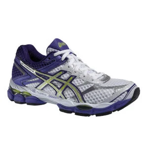 Asics Damen Gel-Cumulus 16 Trainingsschuhe - weiß/blitz/lila - 4 - White/Yellow/Purple Bild 1