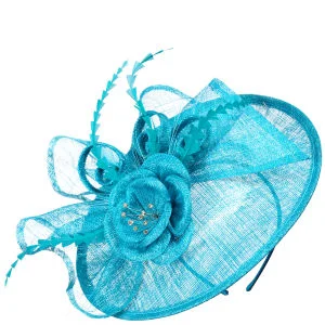 Beth Morgan Diamante Flower Disc Fascinator Hairband - Jade Bild 1