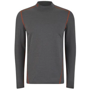 Under Armour Evo ColdGear langärmliges, tailliertes Mock Top - Carbongrau - S - Carbon Heather Bild 1