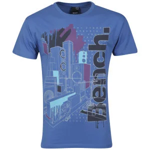 Bench Men's Big City Print T-Shirt - Blue - S - Blau Bild 1